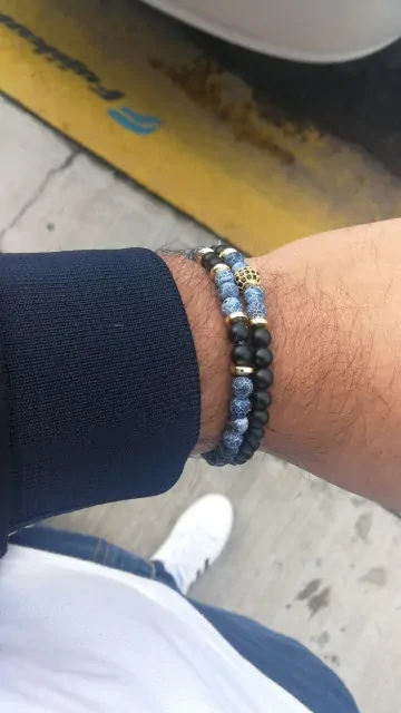 Charms náramok 2 ks čierna/strakatá