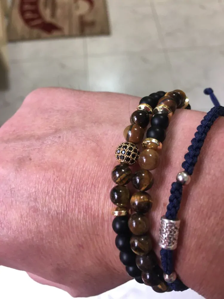 Charms náramok 2 ks čierna/strakatá