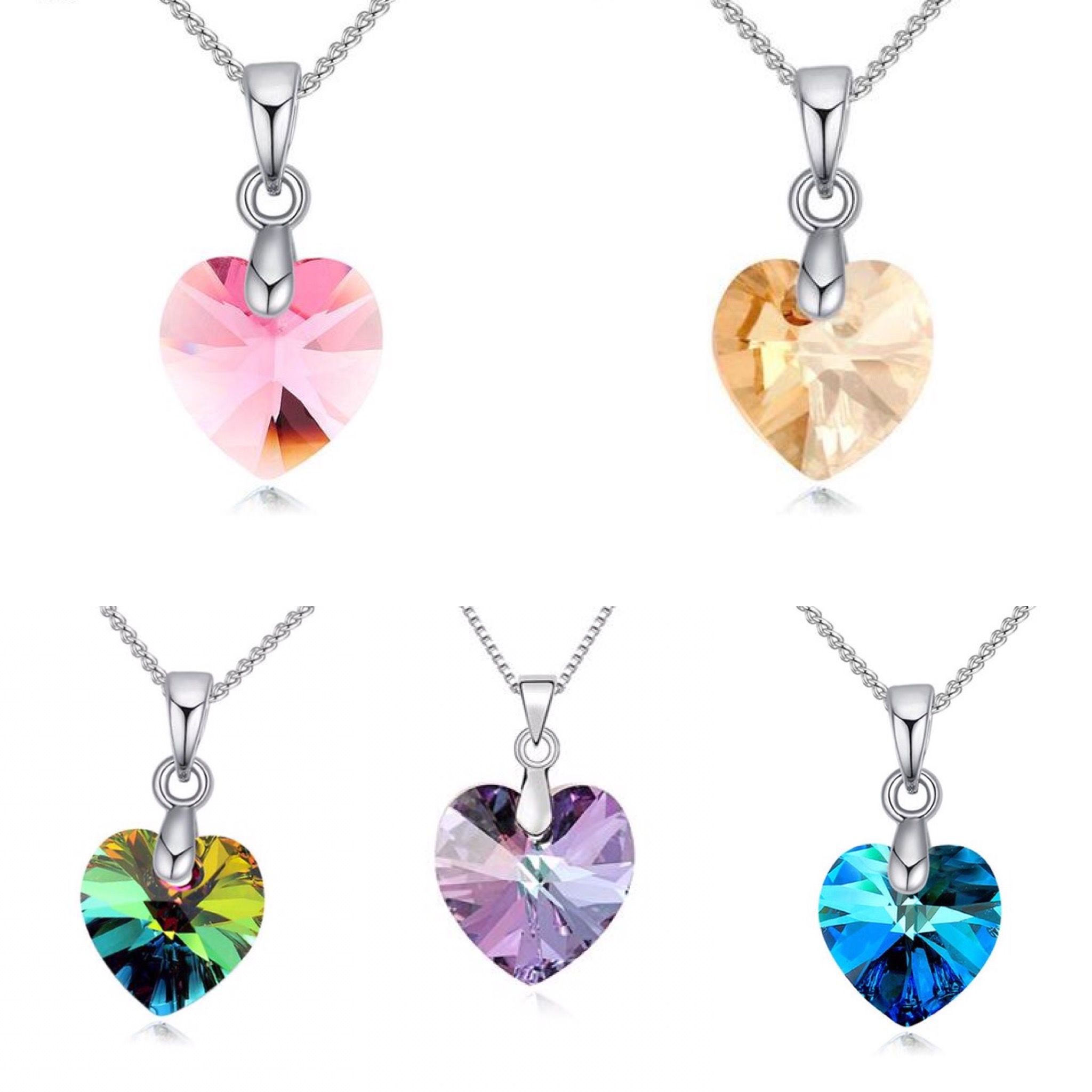 Náhrdelník krištáľové srdiečko Swarovski elements fialová