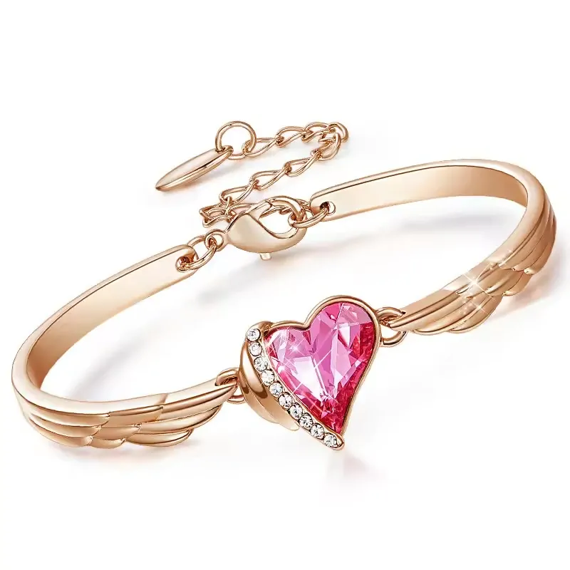 Krištáľový náramok Pink Angel ružovozlatý