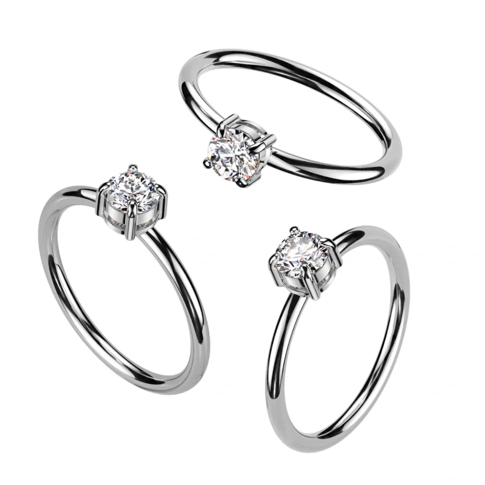 Prsteň z chirurgickej ocele so zirkónom Sophia strieborný