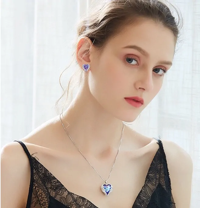 Krištáľový set Angel Wings fialový