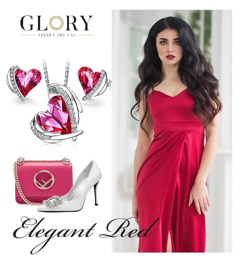 Krištáľový set Pink angel strieborný