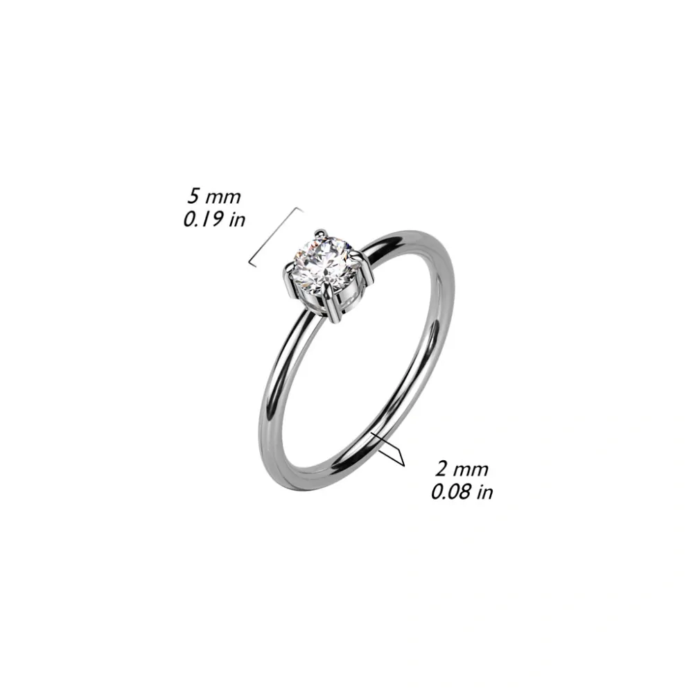 Prsteň z chirurgickej ocele so zirkónom Sophia strieborný