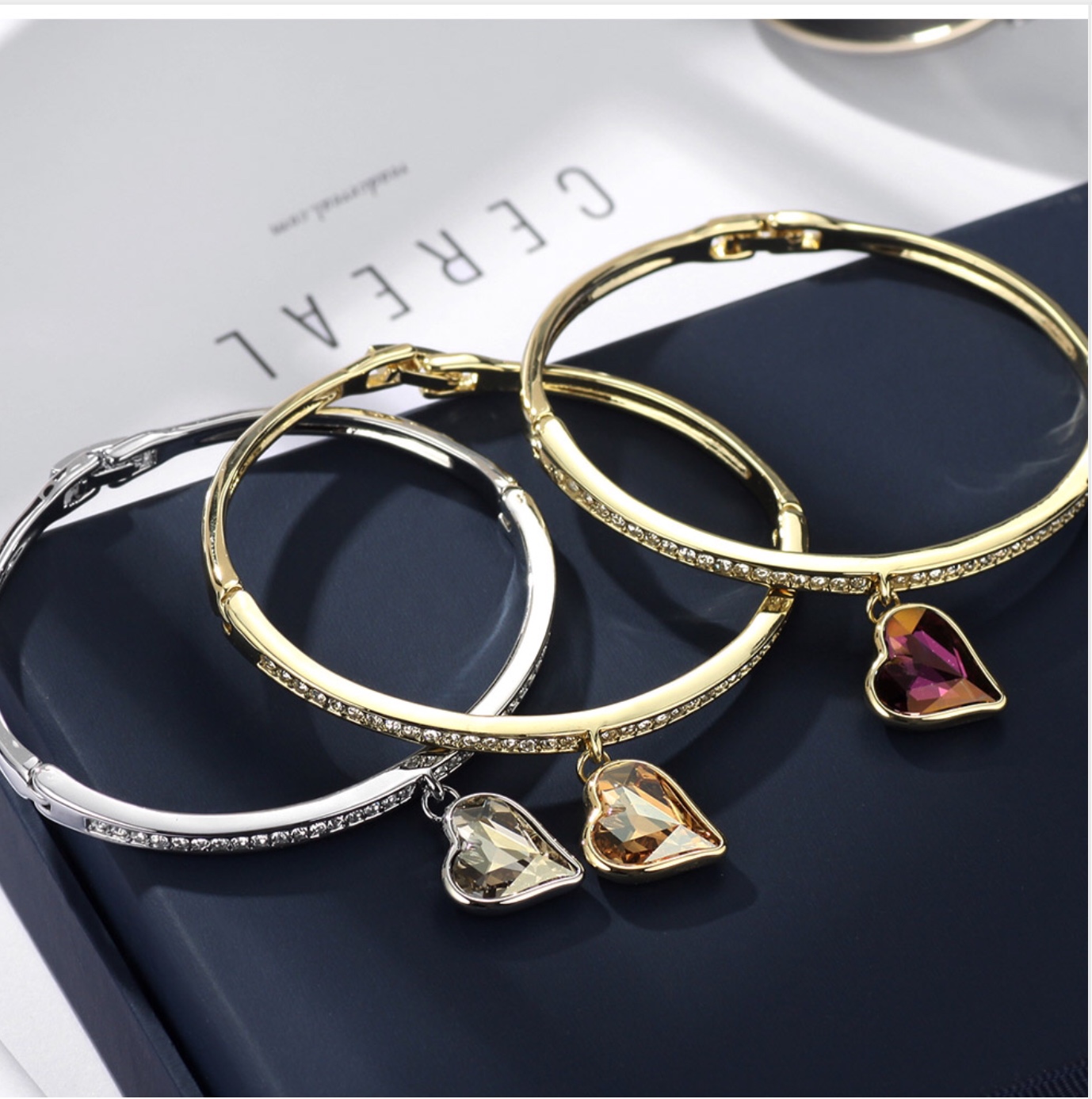 Náramok Glory žlté krištáľové srdce