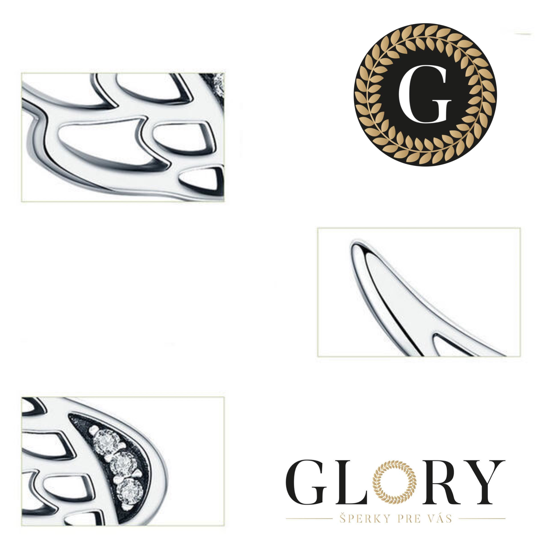 Glory strieborné náušnice Anjelské krídla so zirkónmi