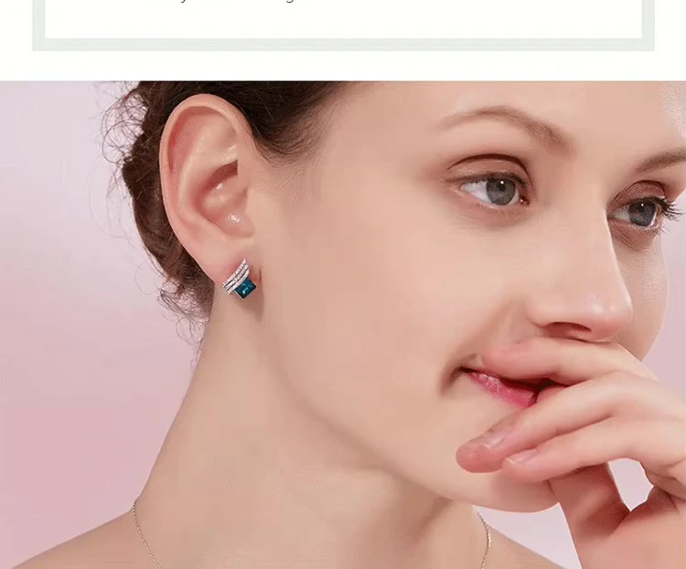 Strieborný set Suzie so modrými krištáľmi