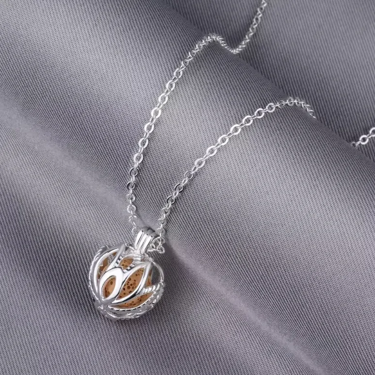 Aroma difúzny náhrdelník Lotosový kvet lávové kamene