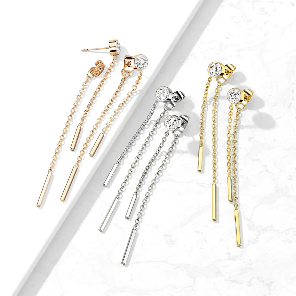 Dámske náušnice z chirurgickej ocele Lena ružovozlaté