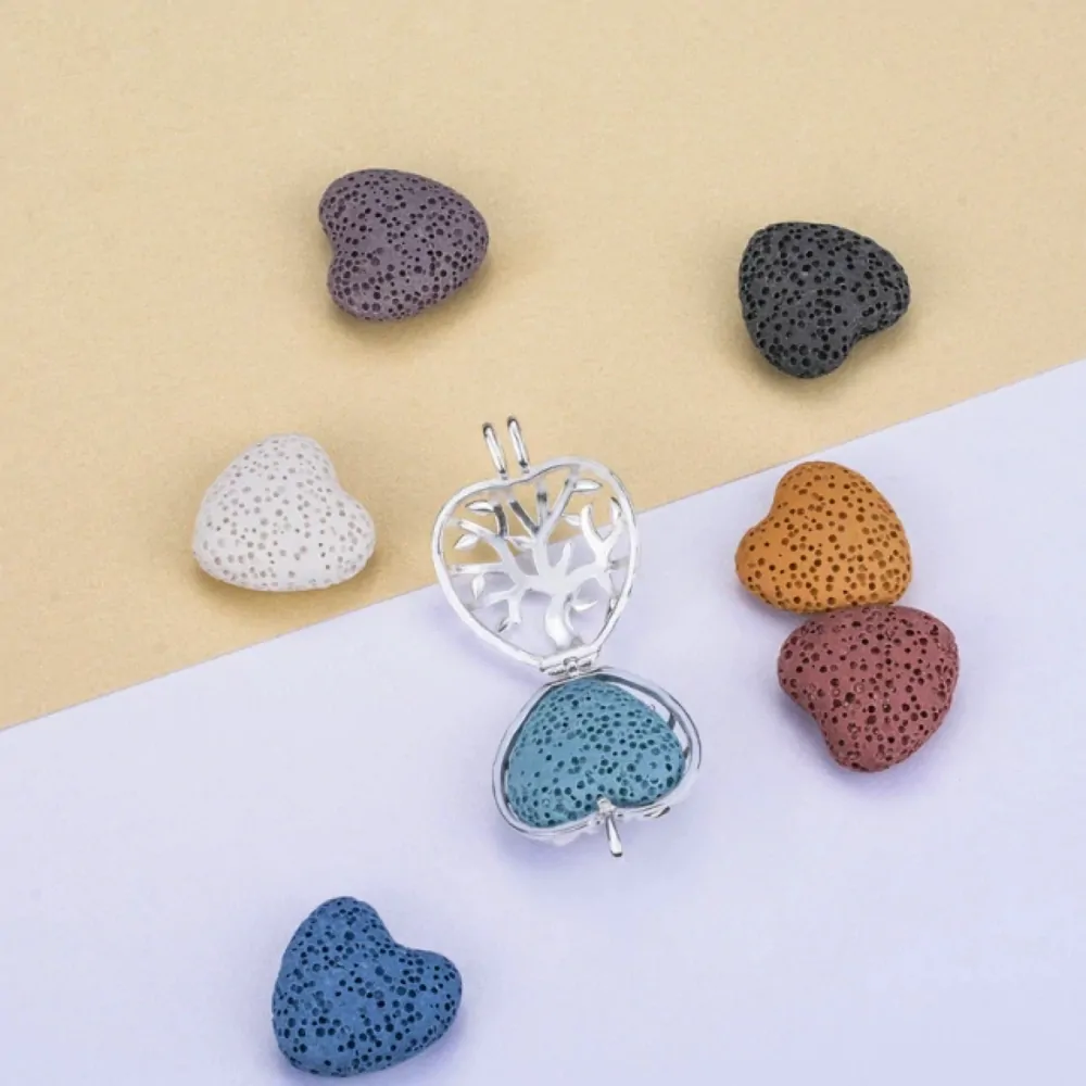 Aroma difúzny náhrdelník Srdce so stromom života lávové kamene