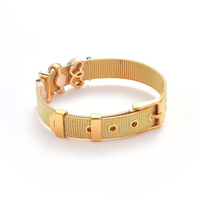 Charms remienkový náramok Love zlatý