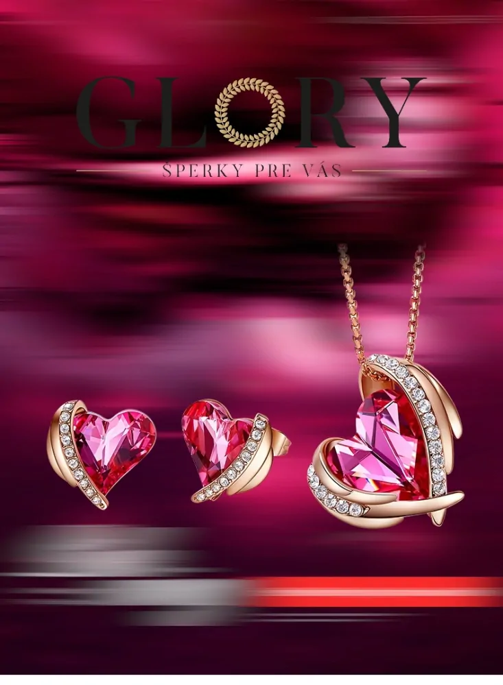 Krištáľový set Pink angel strieborný