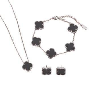 Dámsky oceľový set Clover black strieborný