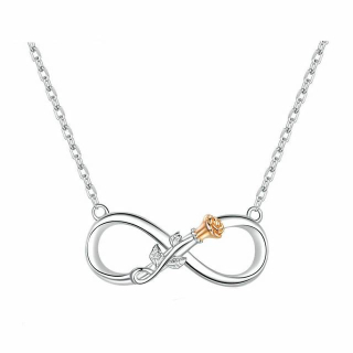 Glory strieborný náhrdelník Nekonečno Rose