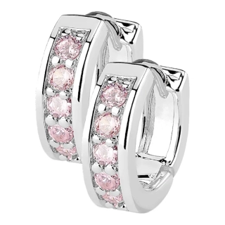 Dámske náušnice z chirurgickej ocele Meggie s ružovými zirkónmi